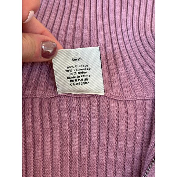 Anthropologie Varley Reid Half-Zip Knit Pullover in Smokey Grape Size Small - Picture 8 of 10